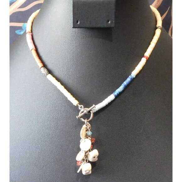 Beachy Sparkly Shell Y Drop Beaded Necklace - Picture 3 of 3